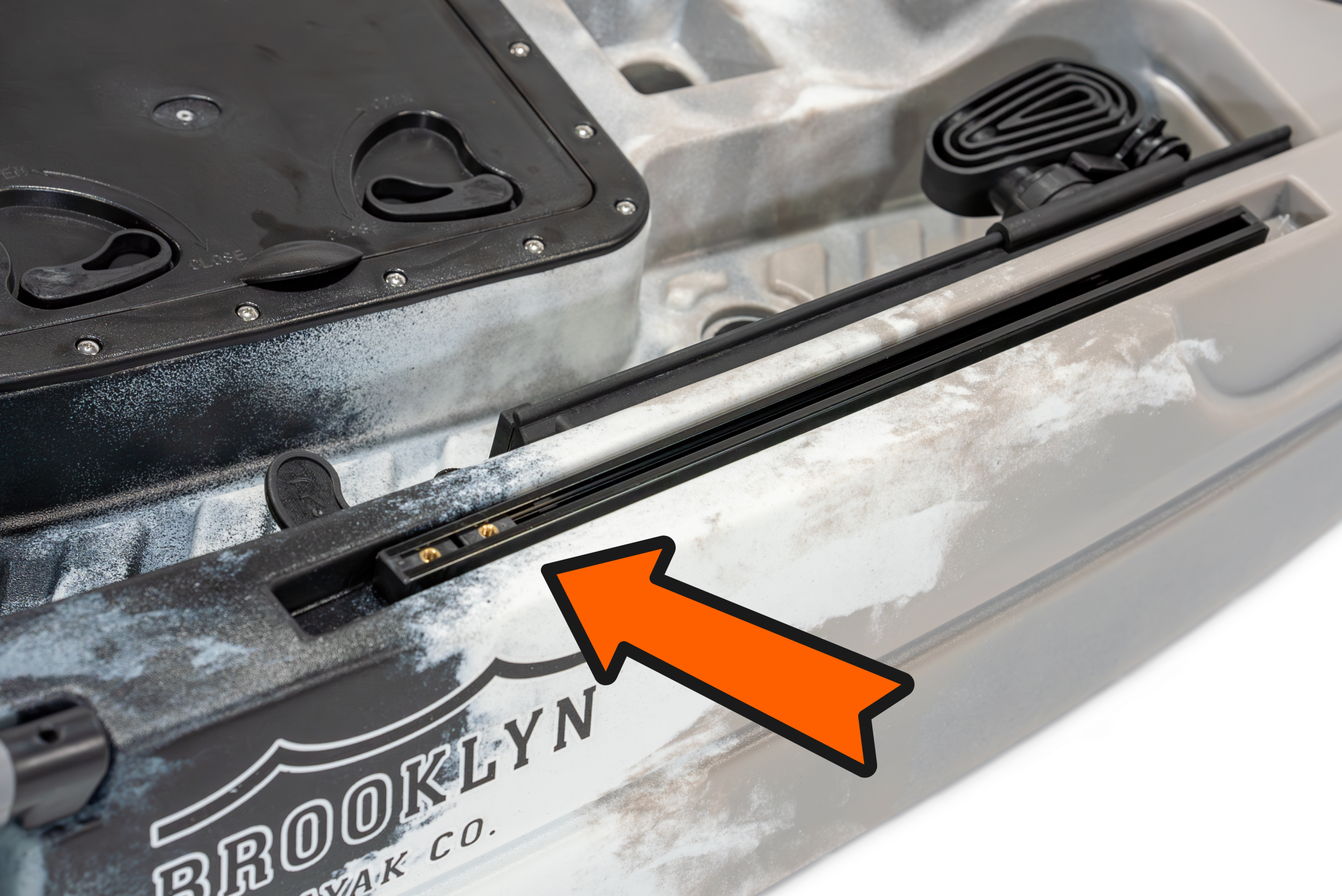 Gold screw for kayak accessory rail